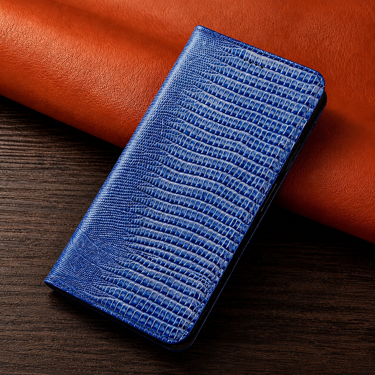 Premium iPhone Case Genuine Leather Wallet Flip Cover Magnetic Closure Kickstand Shockproof Full Body Protection Card Holder Luxury Design