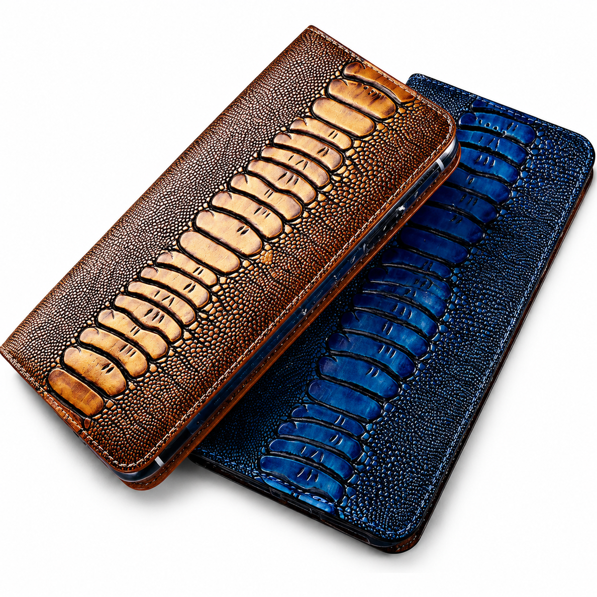 Premium iPhone Case Genuine Leather Wallet MagSafe Compatible Flip Cover Card Holder Magnetic Closure Shockproof Camera Protection Slim Elegant Design