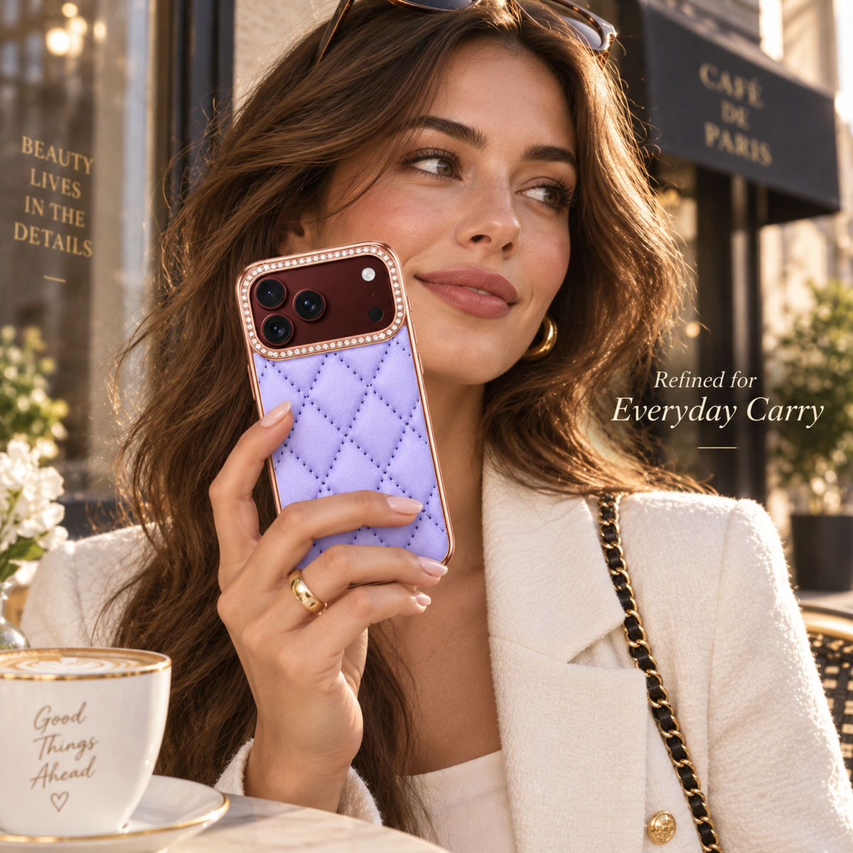 Premium iPhone Case Golden Glitter Diamond Leather Hinge Protection Foldable Cover Glass Screen Protector Shockproof Slim Luxury Protective Phone Cover Case