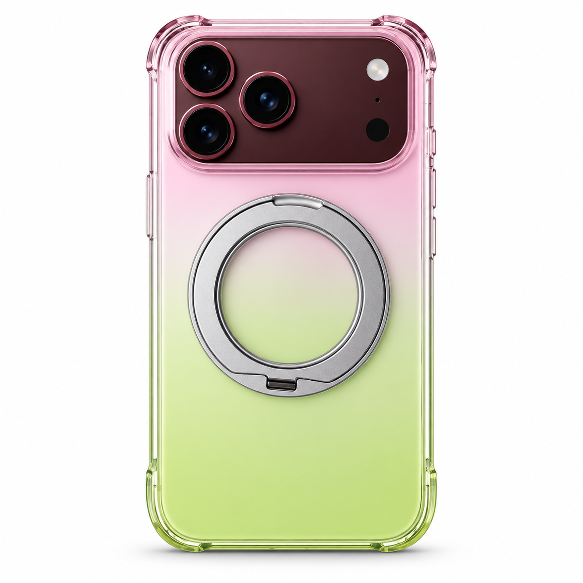 Premium iPhone Case Gradient Magnetic Rotating Folding Stand Foldable Cover Hinge Protection Shockproof Anti Drop Durable Slim Protective Phone Cover Case