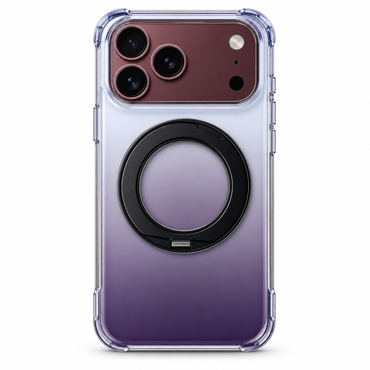 Premium iPhone Case Gradient Magnetic Rotating Folding Stand Foldable Cover Hinge Protection Shockproof Anti Drop Durable Slim Protective Phone Cover Case