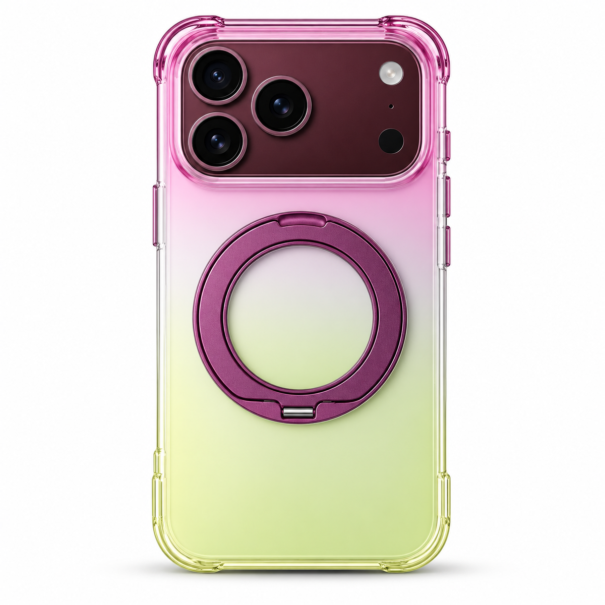Premium iPhone Case Gradient Magnetic Rotating Folding Stand Foldable Cover Hinge Protection Shockproof Anti Drop Durable Slim Protective Phone Cover Case