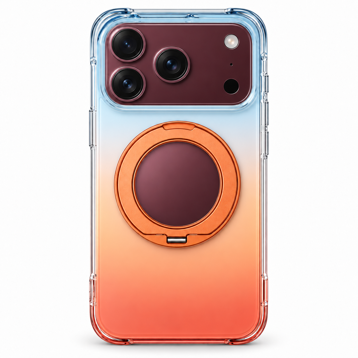 Premium iPhone Case Gradient Magnetic Rotating Folding Stand Foldable Cover Hinge Protection Shockproof Anti Drop Durable Slim Protective Phone Cover Case