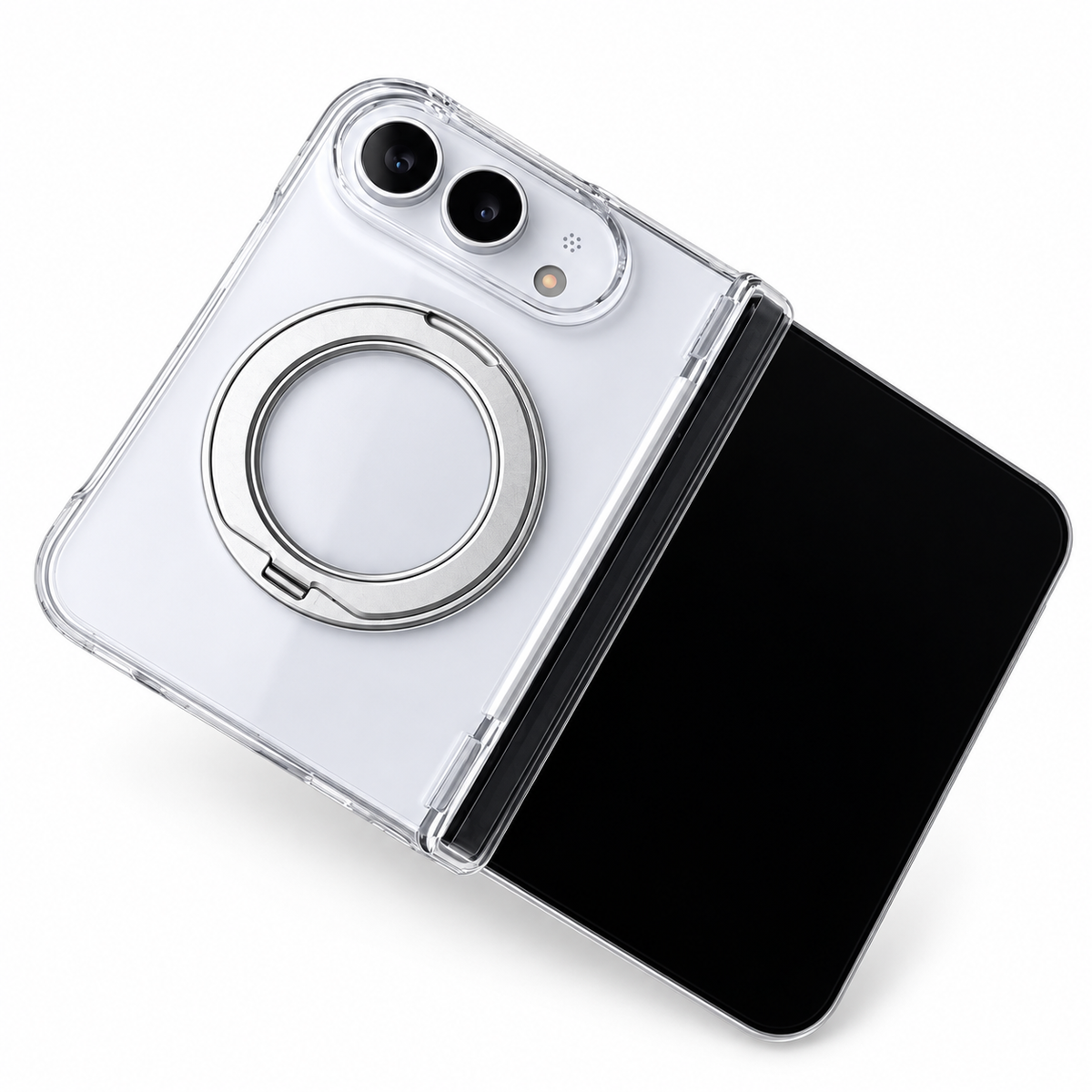 Premium iPhone Case Gradient Magnetic Rotating Folding Stand Foldable Cover Hinge Protection Shockproof Anti Drop Durable Slim Protective Phone Cover Case