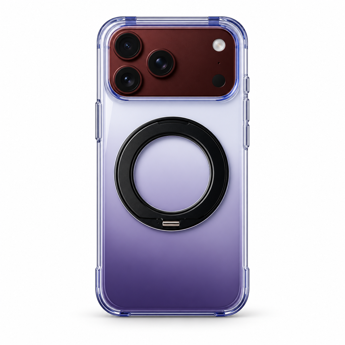 Premium iPhone Case Gradient Magnetic Rotating Folding Stand Hinge Shockproof Slim Durable Anti Drop Protective Tough Stylish Phone Cover Case with Grip