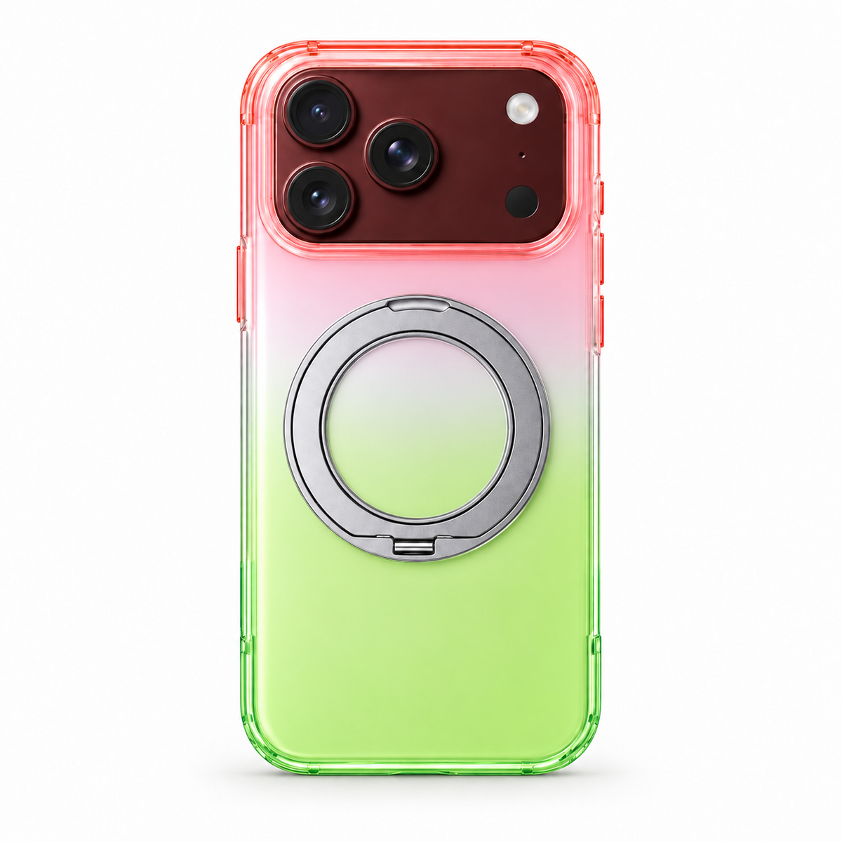 Premium iPhone Case Gradient Magnetic Rotating Folding Stand Hinge Shockproof Slim Durable Anti Drop Protective Tough Stylish Phone Cover Case with Grip