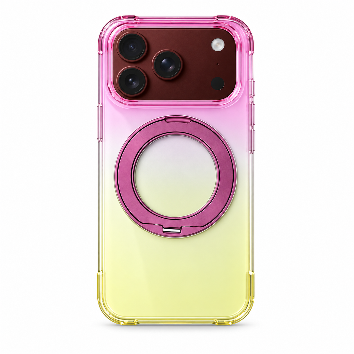 Premium iPhone Case Gradient Magnetic Rotating Folding Stand Hinge Shockproof Slim Durable Anti Drop Protective Tough Stylish Phone Cover Case with Grip