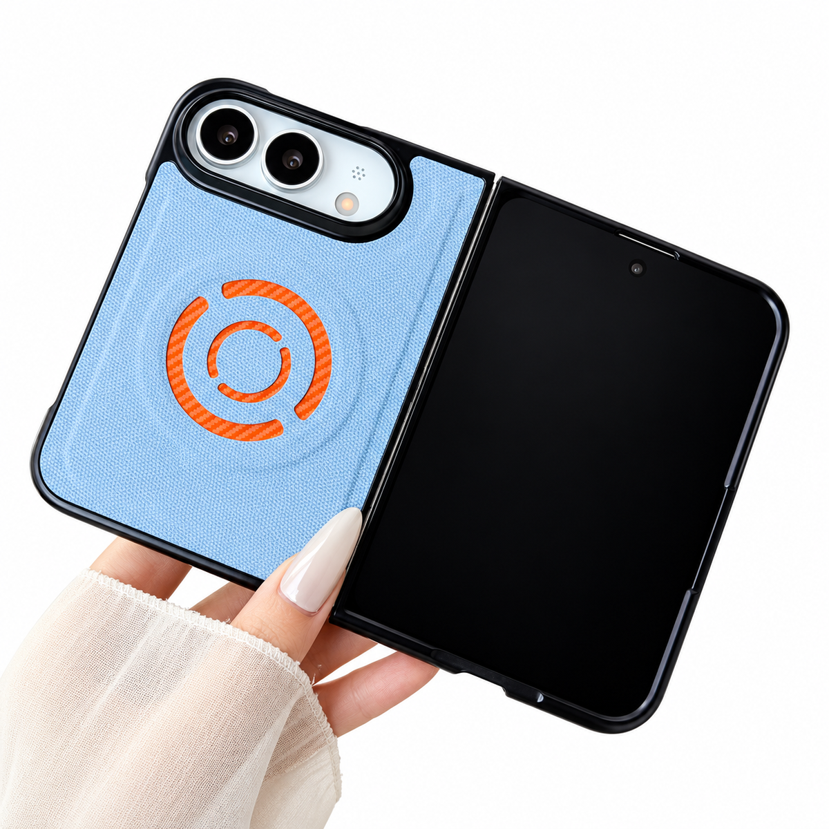 Premium iPhone Case Hard PC Artificial Leather MagSafe Magnetic Wireless Charging Foldable Cover Shockproof Bumper Slim Durable Protective Phone Cover Case