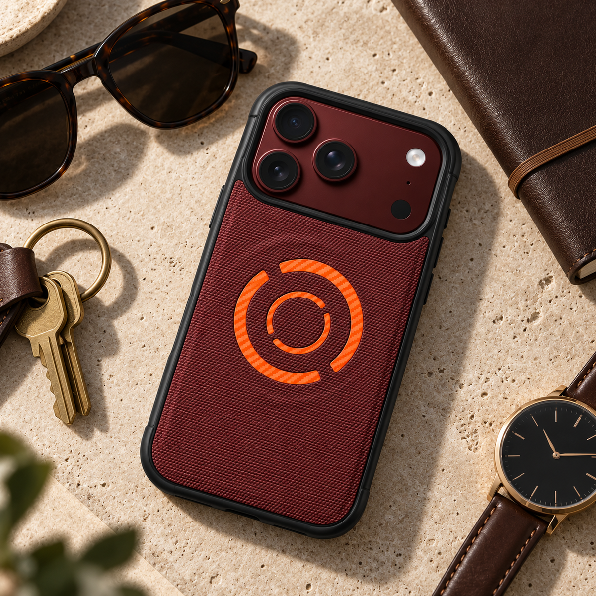 Premium iPhone Case Hard PC Artificial Leather MagSafe Magnetic Wireless Charging Foldable Cover Shockproof Bumper Slim Durable Protective Phone Cover Case