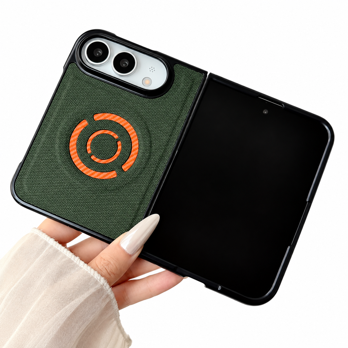 Premium iPhone Case Hard PC Artificial Leather MagSafe Magnetic Wireless Charging Foldable Cover Shockproof Bumper Slim Durable Protective Phone Cover Case