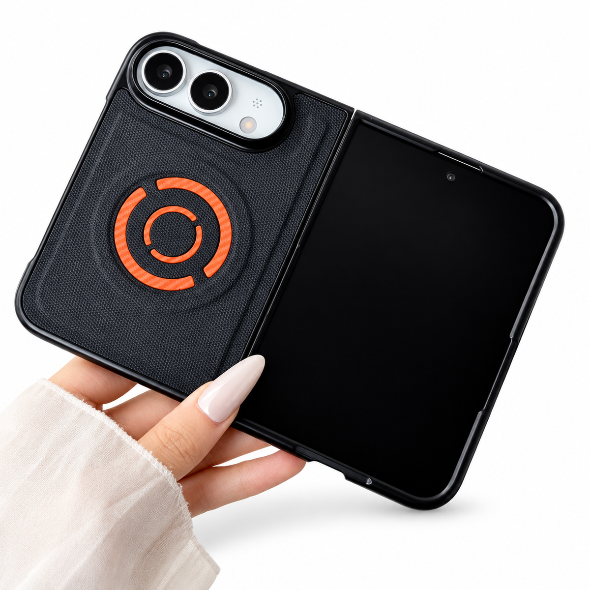 Premium iPhone Case Hard PC Artificial Leather MagSafe Magnetic Wireless Charging Foldable Cover Shockproof Bumper Slim Durable Protective Phone Cover Case