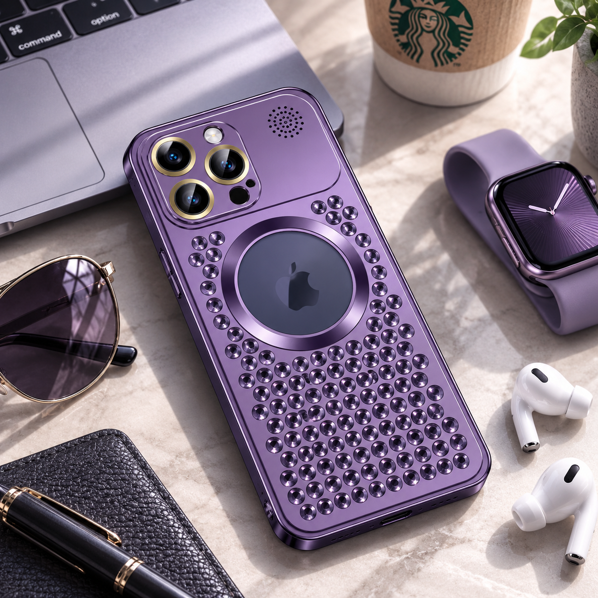 Premium iPhone Case Heat Dissipation Magnetic Aluminum Cover MagSafe Compatible Dual Layer Shockproof Slim Scratch Resistant Protective Finish Designs