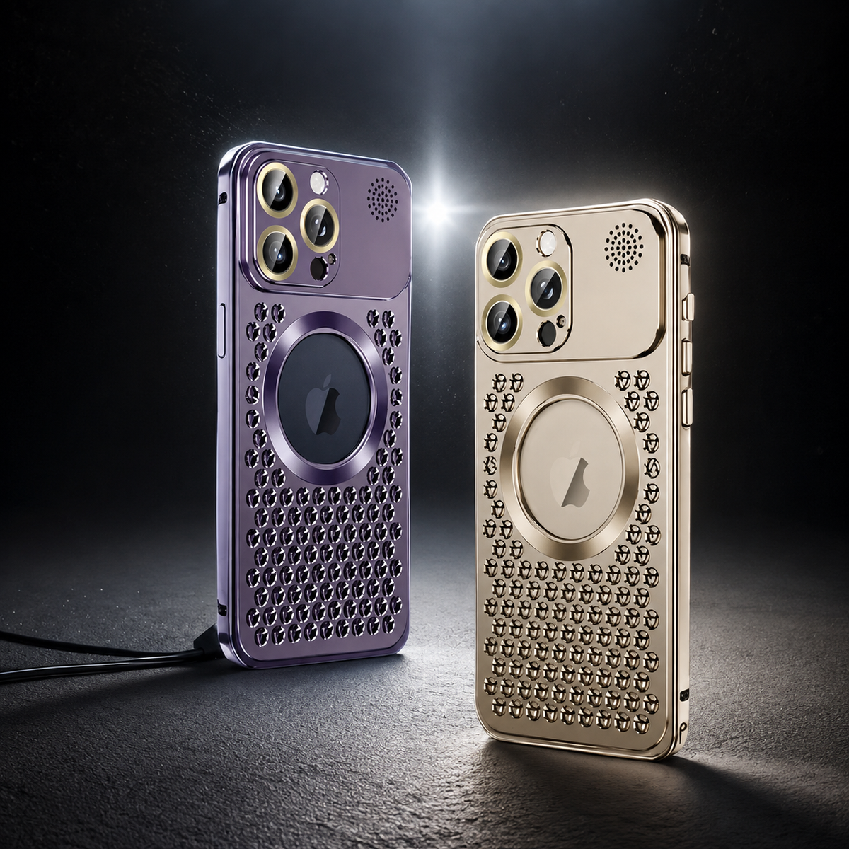 Premium iPhone Case Heat Dissipation Magnetic Aluminum Cover MagSafe Compatible Dual Layer Shockproof Slim Scratch Resistant Protective Finish Designs