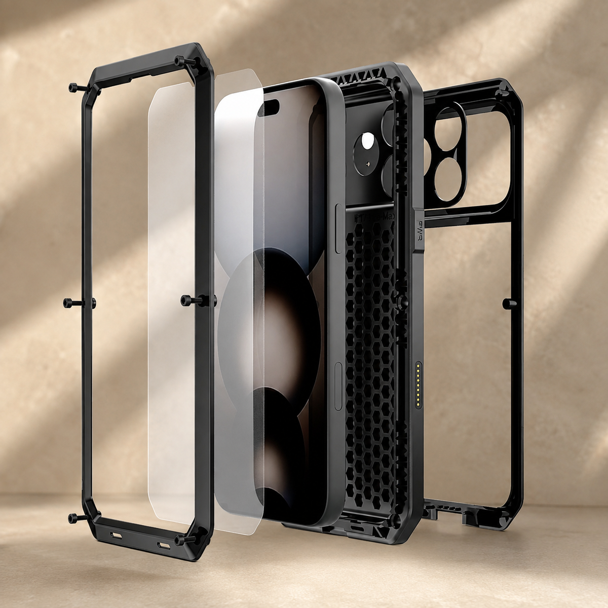 Premium iPhone Case Heavy Duty Aluminum Armor 360 Full Body Shockproof Protective Cover Anti Scratch Anti Fingerprint Non Slip Reinforced Rugged Case