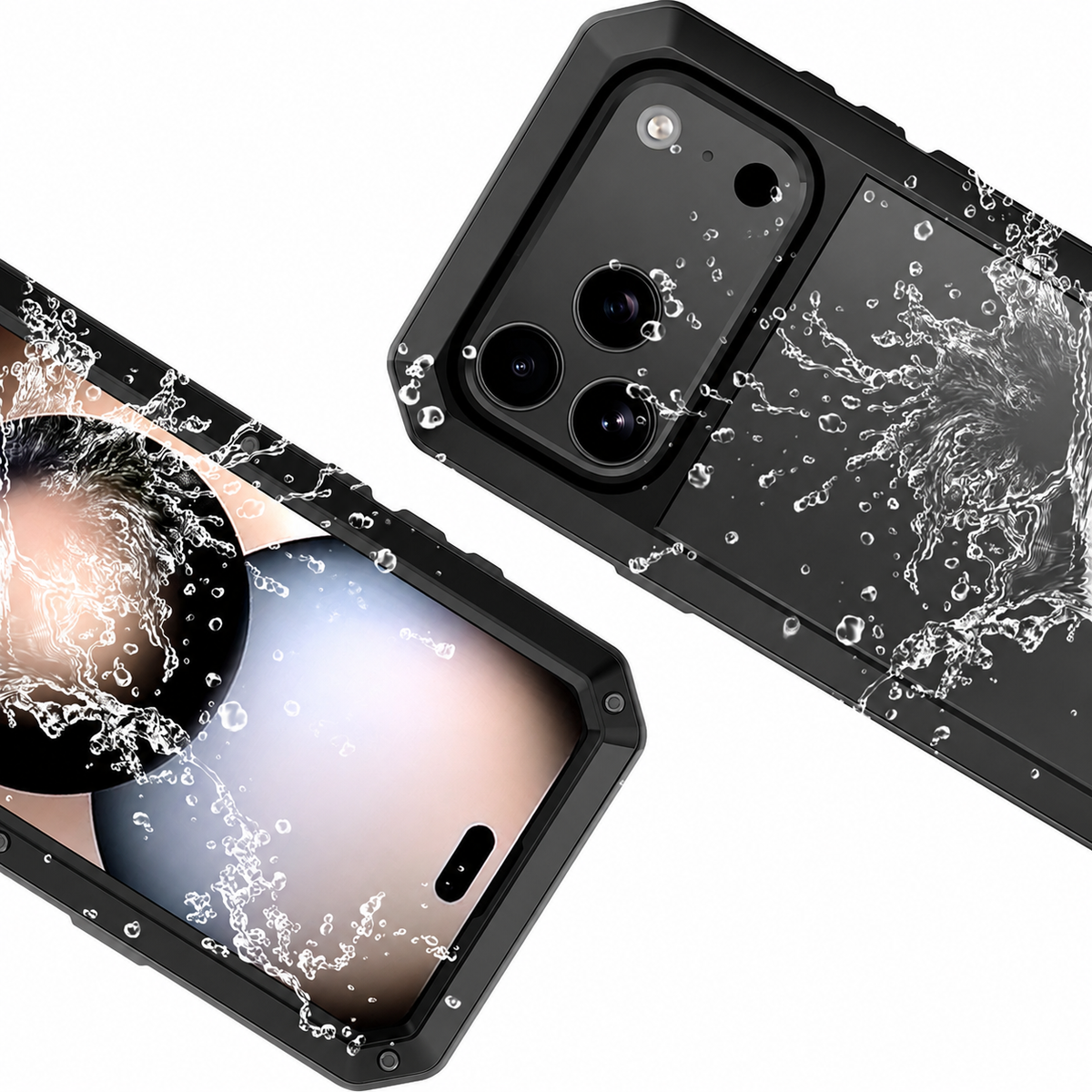 Premium iPhone Case Heavy Duty Aluminum Armor 360 Full Body Shockproof Protective Cover Anti Scratch Anti Fingerprint Non Slip Reinforced Rugged Case