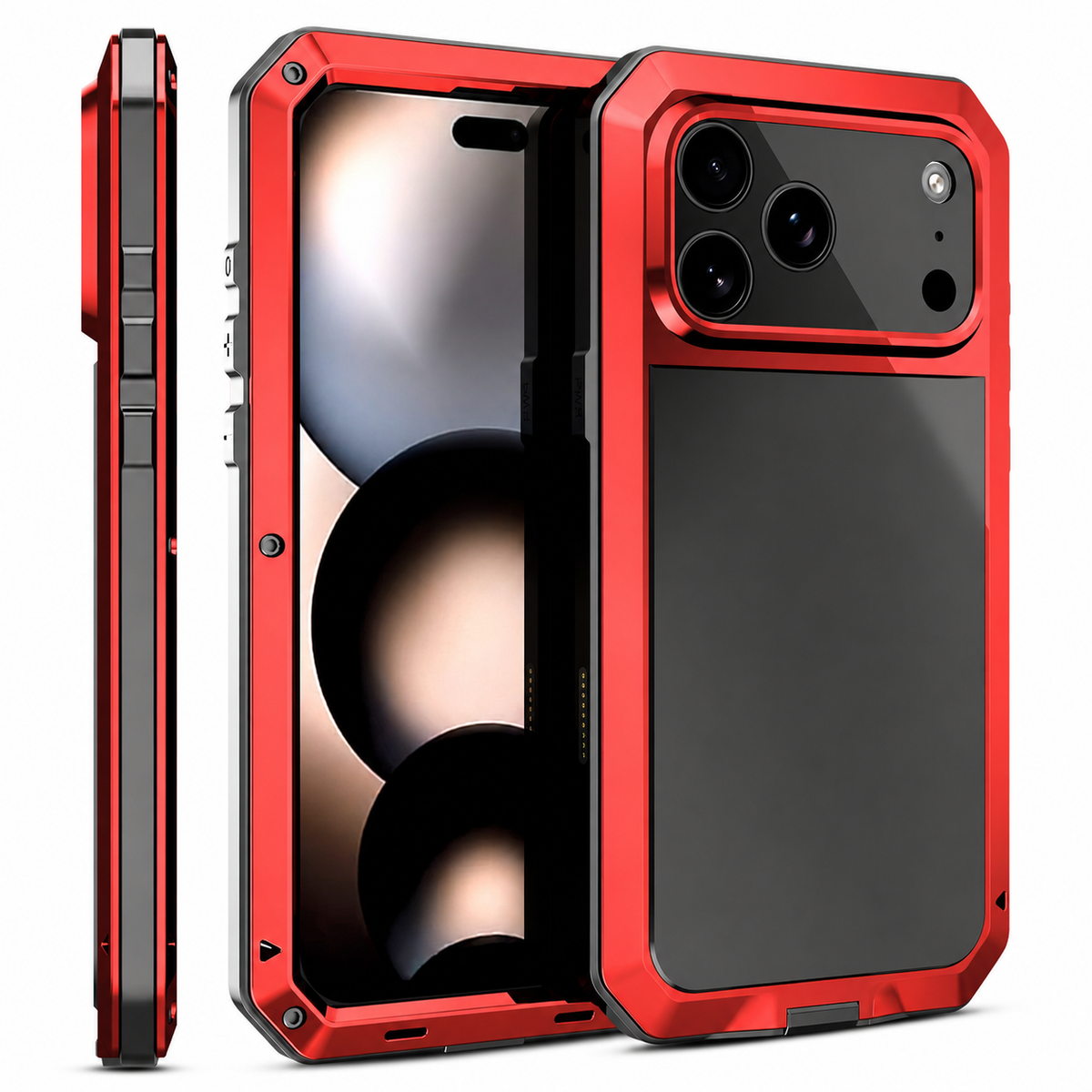 Premium iPhone Case Heavy Duty Aluminum Armor 360 Full Body Shockproof Protective Cover Anti Scratch Anti Fingerprint Non Slip Reinforced Rugged Case
