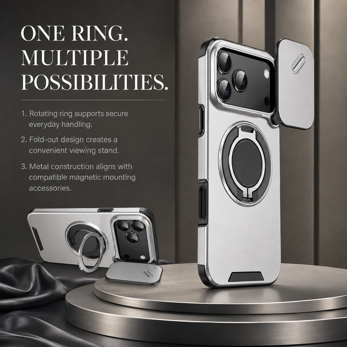 Premium iPhone Case Heavy Duty Armor Shockproof Magnetic Car Mount Stand Holder Anti Drop Rugged Slim Durable Tough Full Protective Phone Cover Shell Case