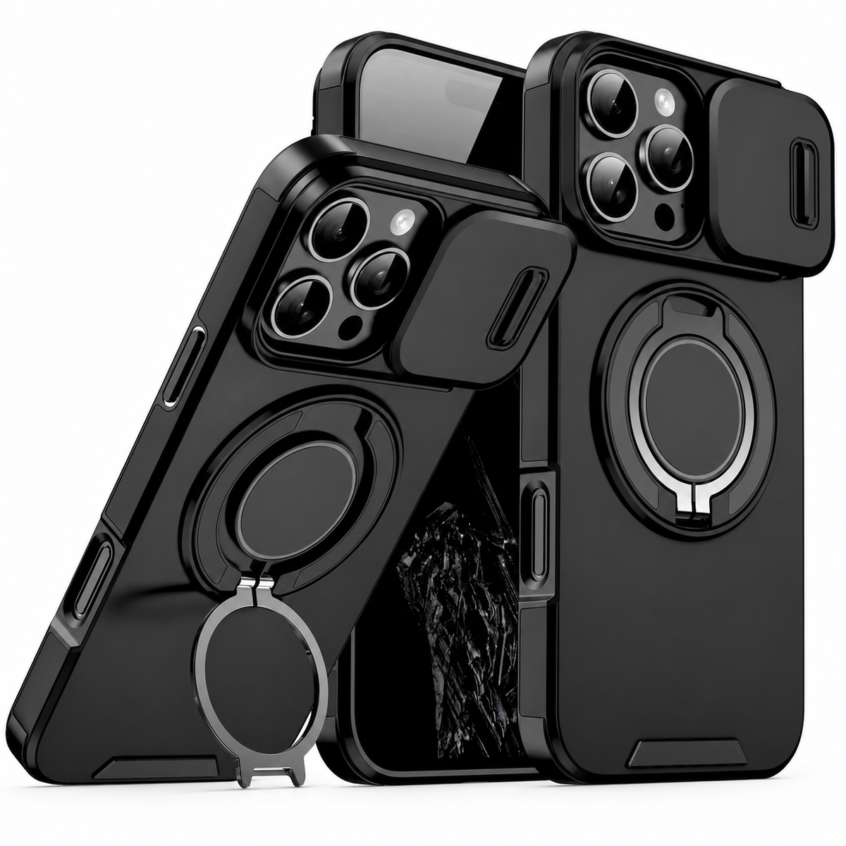 Premium iPhone Case Heavy Duty Armor Shockproof Magnetic Car Mount Stand Holder Anti Drop Rugged Slim Durable Tough Full Protective Phone Cover Shell Case