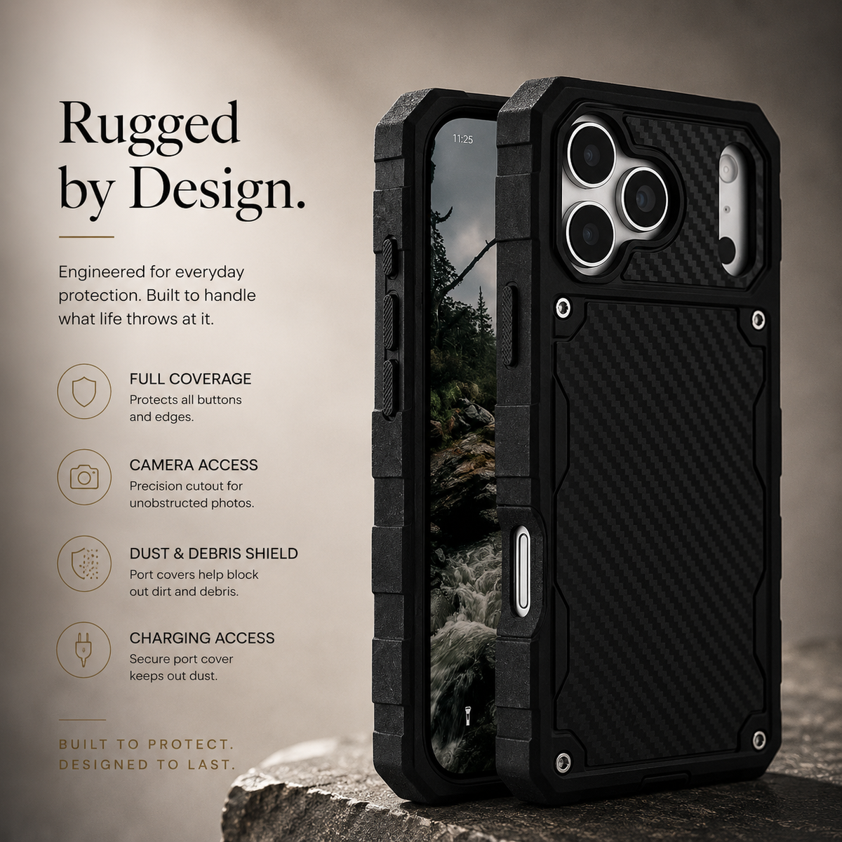 Premium iPhone Case Heavy Duty MagSafe Compatible Shockproof Military Grade Drop Protection Rugged Cover Anti Scratch Dustproof Non Slip Full Coverage