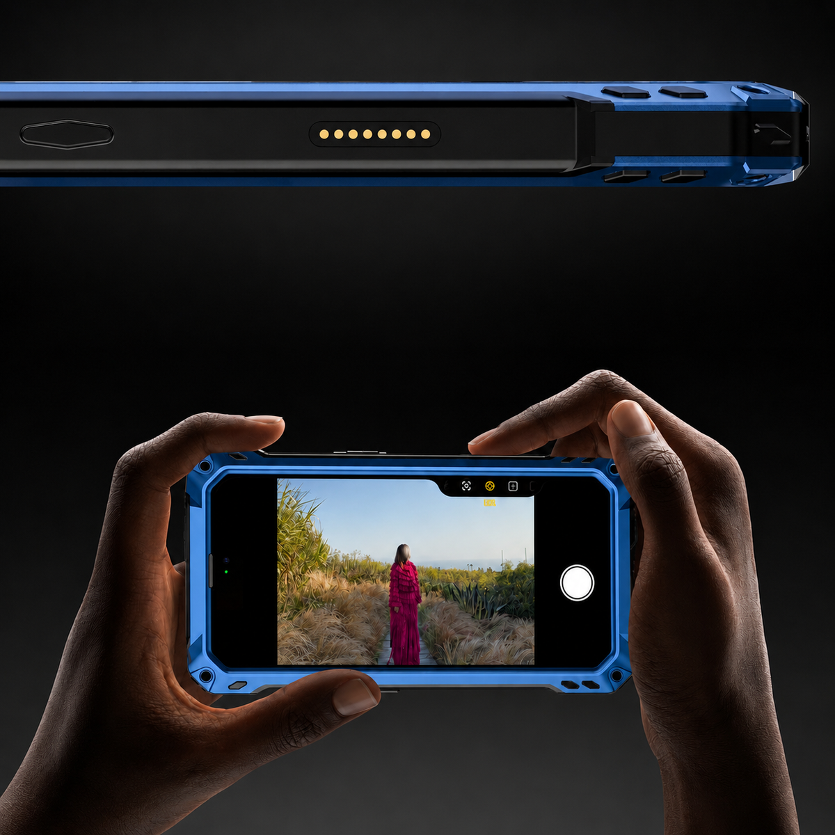 Premium iPhone Case Heavy Duty Metal MagSafe Cover Military Grade Shockproof Aluminum Bumper Camera Guard Kickstand 9H Screen Protection Rugged Design