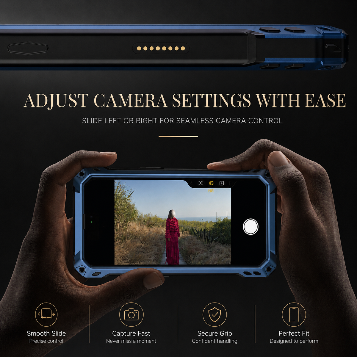 Premium iPhone Case Heavy Duty Metal MagSafe Cover Military Grade Shockproof Aluminum Bumper Camera Guard Kickstand 9H Screen Protection Rugged Design