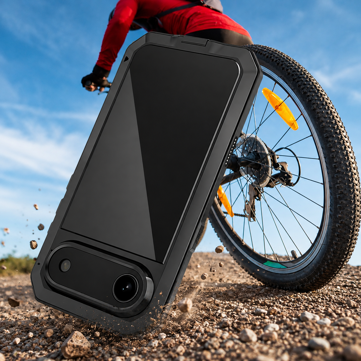 Premium iPhone Case Heavy Duty Metal Protective Cover Tempered Glass Screen Protector Shockproof TPU PC Hybrid Full Coverage Rugged Design