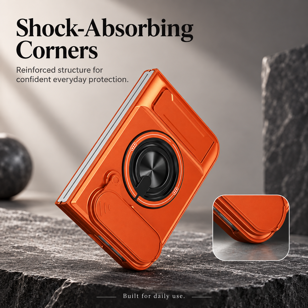 Premium iPhone Case Heavy Duty Rugged Armor Magnetic Ring Stand Slide Camera Protection Foldable Stand Cover Shockproof Tough Durable Protective Phone Case