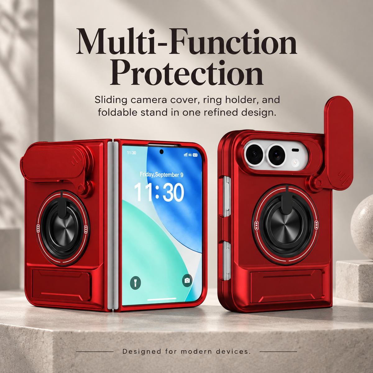 Premium iPhone Case Heavy Duty Rugged Armor Magnetic Ring Stand Slide Camera Protection Foldable Stand Cover Shockproof Tough Durable Protective Phone Case