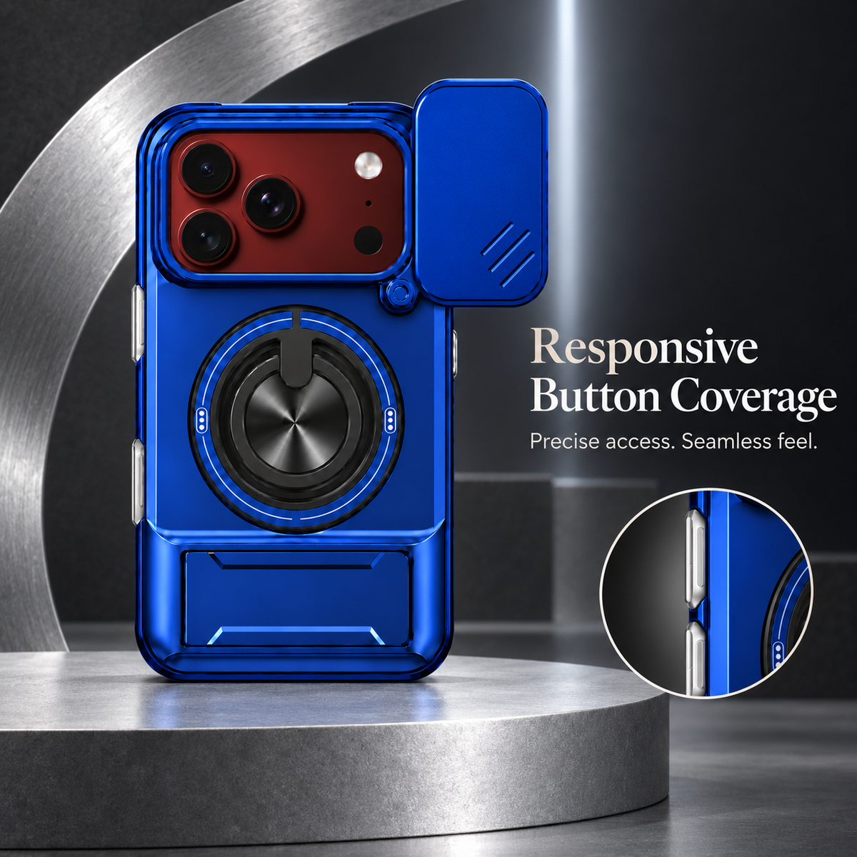 Premium iPhone Case Heavy Duty Rugged Armor Magnetic Ring Stand Slide Camera Protection Foldable Stand Cover Shockproof Tough Durable Protective Phone Case
