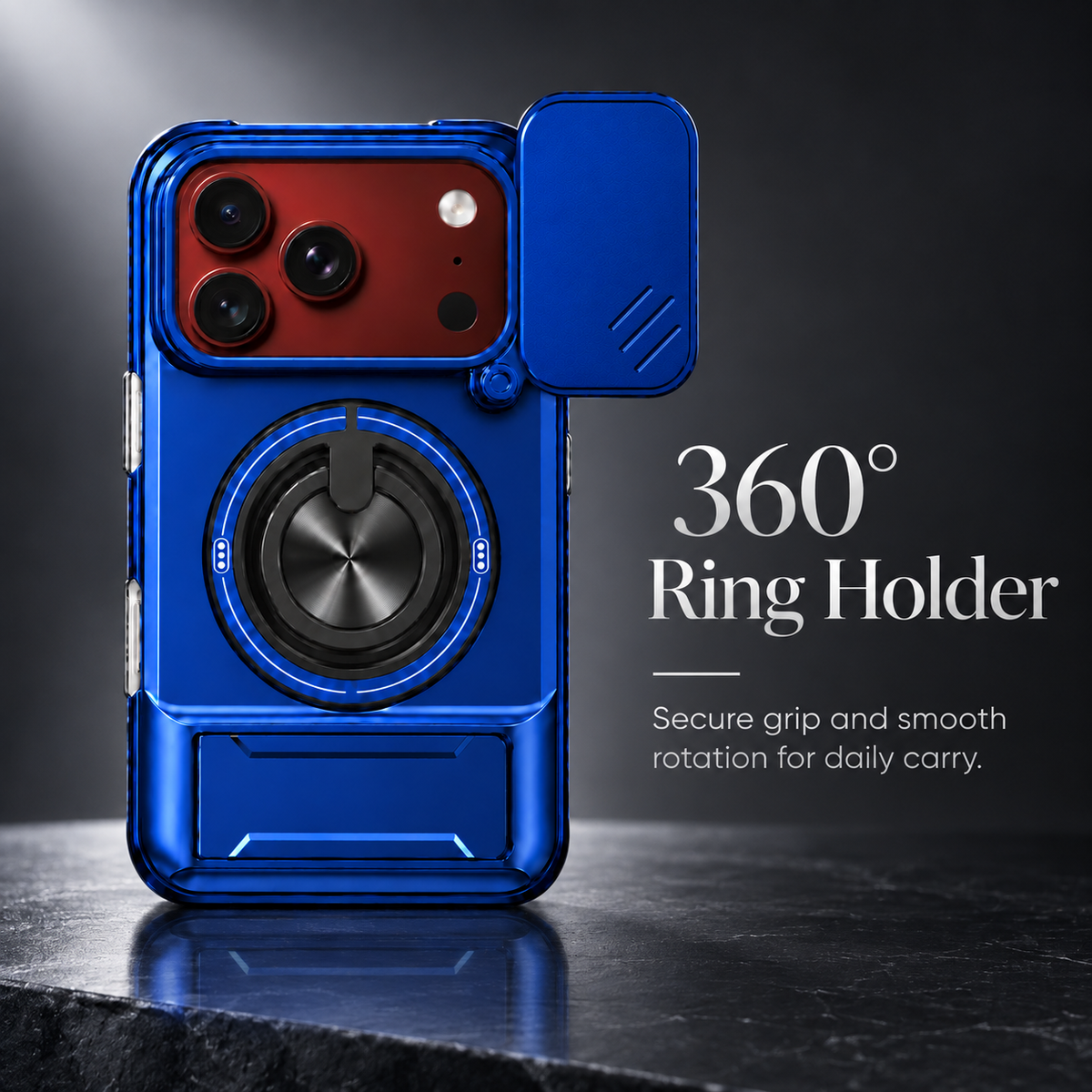 Premium iPhone Case Heavy Duty Rugged Armor Magnetic Ring Stand Slide Camera Protection Foldable Stand Cover Shockproof Tough Durable Protective Phone Case