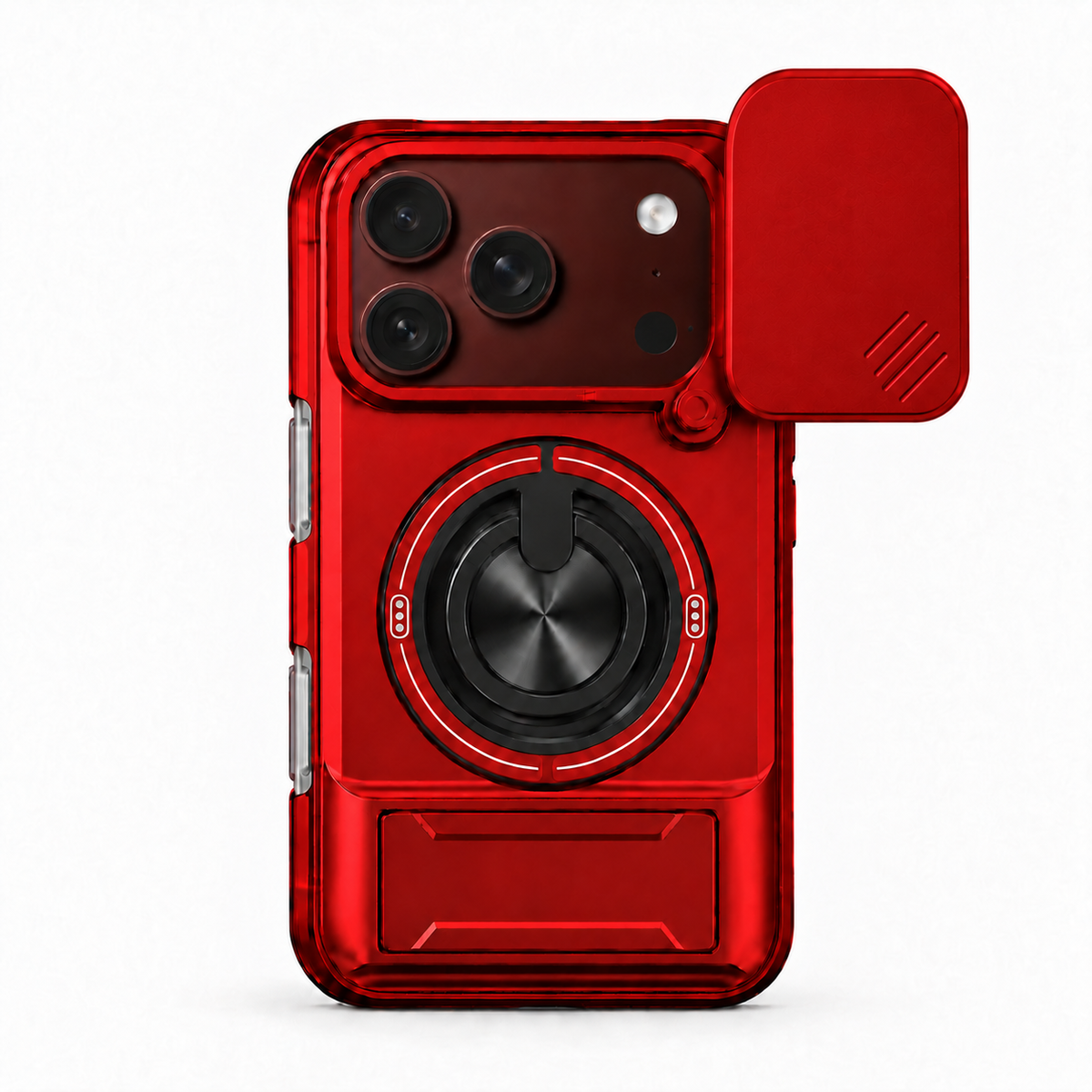 Premium iPhone Case Heavy Duty Rugged Armor Magnetic Ring Stand Slide Camera Protection Foldable Stand Cover Shockproof Tough Durable Protective Phone Case
