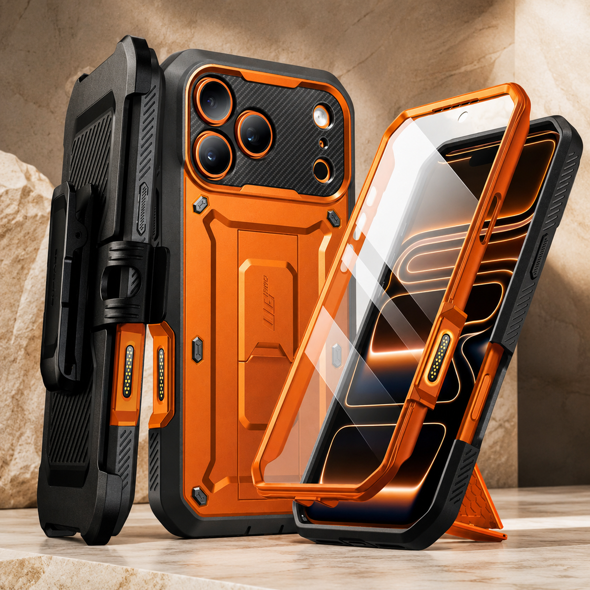 Premium iPhone Case Heavy Duty Rugged Shockproof PC TPU Full Body Protective Cover Built In Screen Protector Reinforced Bumper Tough Armor Case