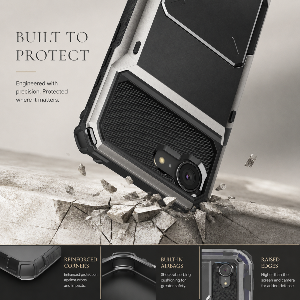 Premium iPhone Case Heavy Duty Wallet Card Holder Hidden Flip Slot Dual Layer Protective Hard Back Anti Scratch Storage Compartment Armor Cover