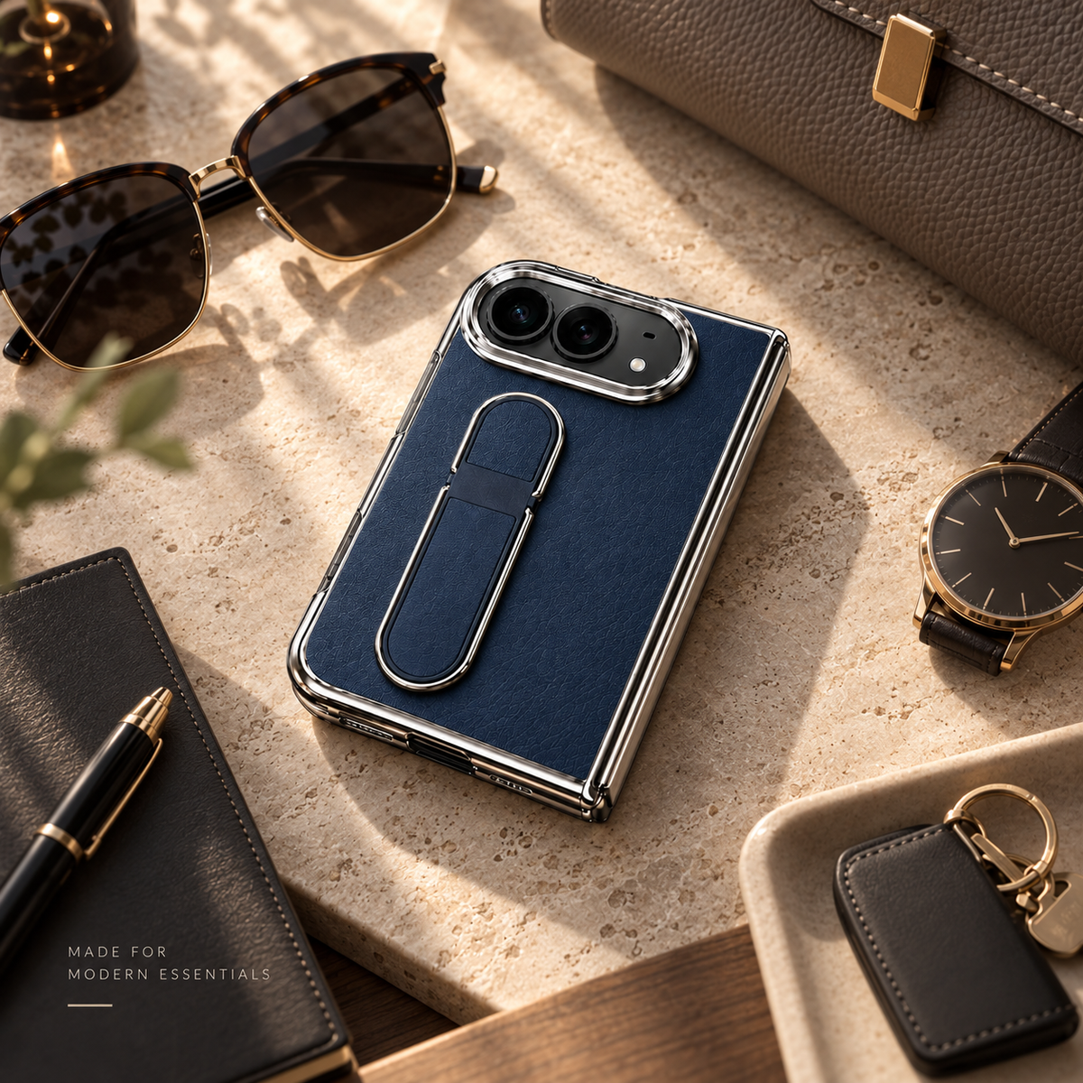 Premium iPhone Case Hidden Bar Folding Stand Foldable Cover Full Protection Shockproof Sweat Resistant Non Slip Slim Durable Protective Phone Cover Case