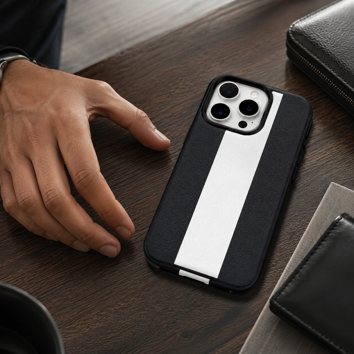 Premium iPhone Case High End Business Leather MagSafe Magnetic Wireless Charging Shockproof Slim Non Slip Anti Scratch Durable Luxury Protective Phone Cover