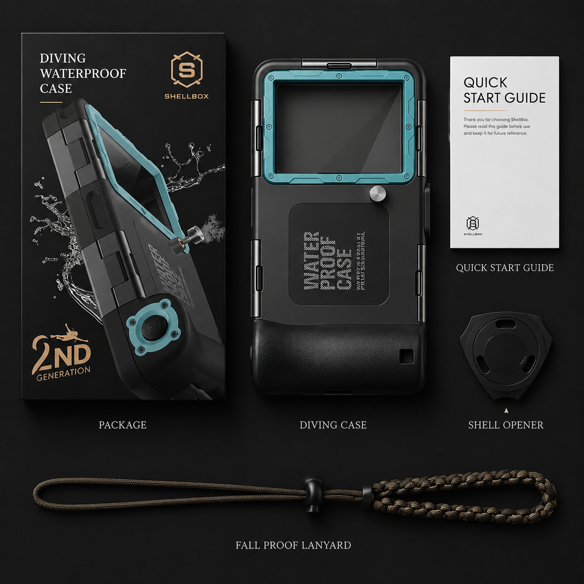 Premium iPhone Case IP68 Waterproof Full Body Shockproof Cover Anti-Scratch Sealed 15m Underwater Protection Secure Lanyard PC TPU Durable Gear Design