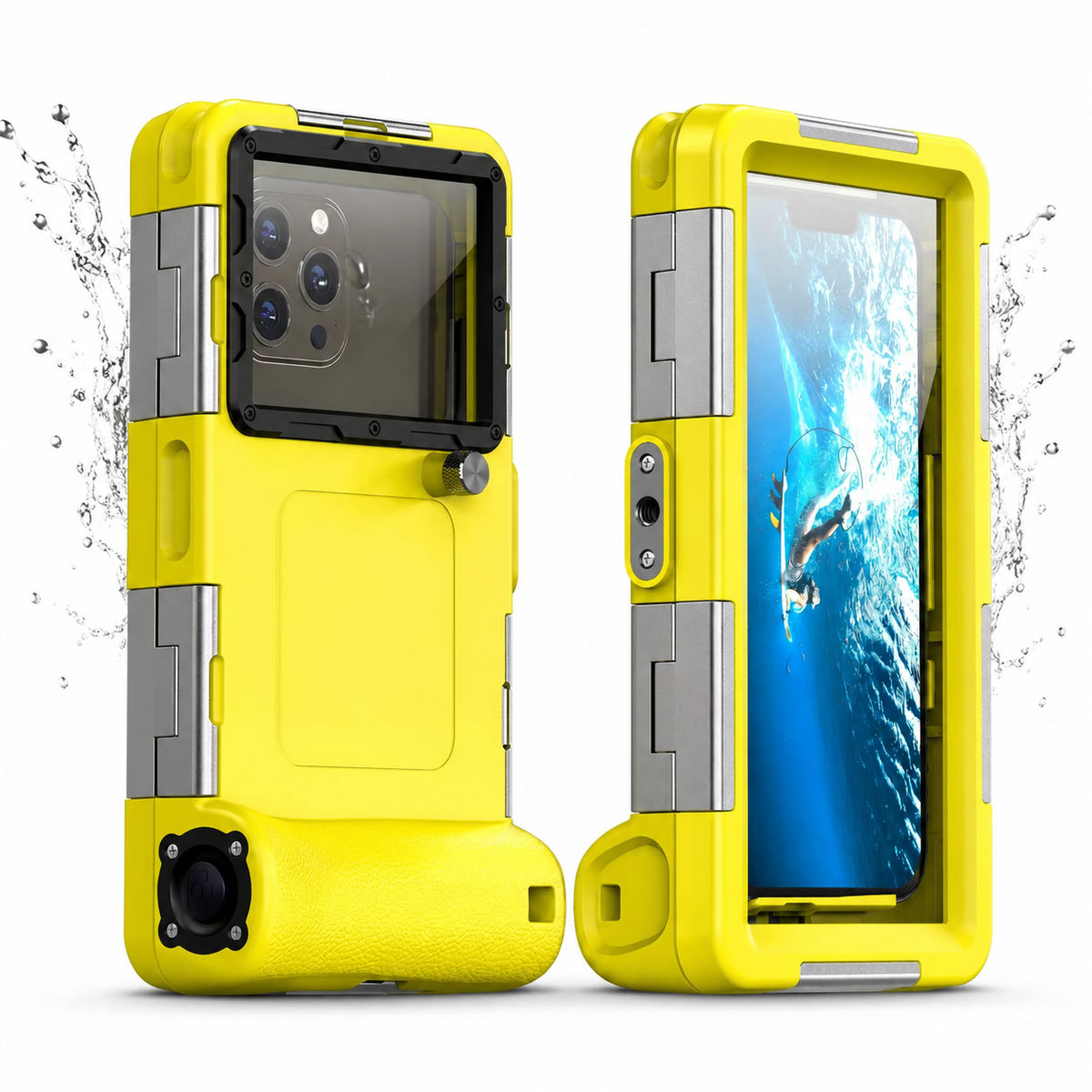 Premium iPhone Case IP68 Waterproof Full Body Shockproof Cover Anti-Scratch Sealed 15m Underwater Protection Secure Lanyard PC TPU Durable Gear Design