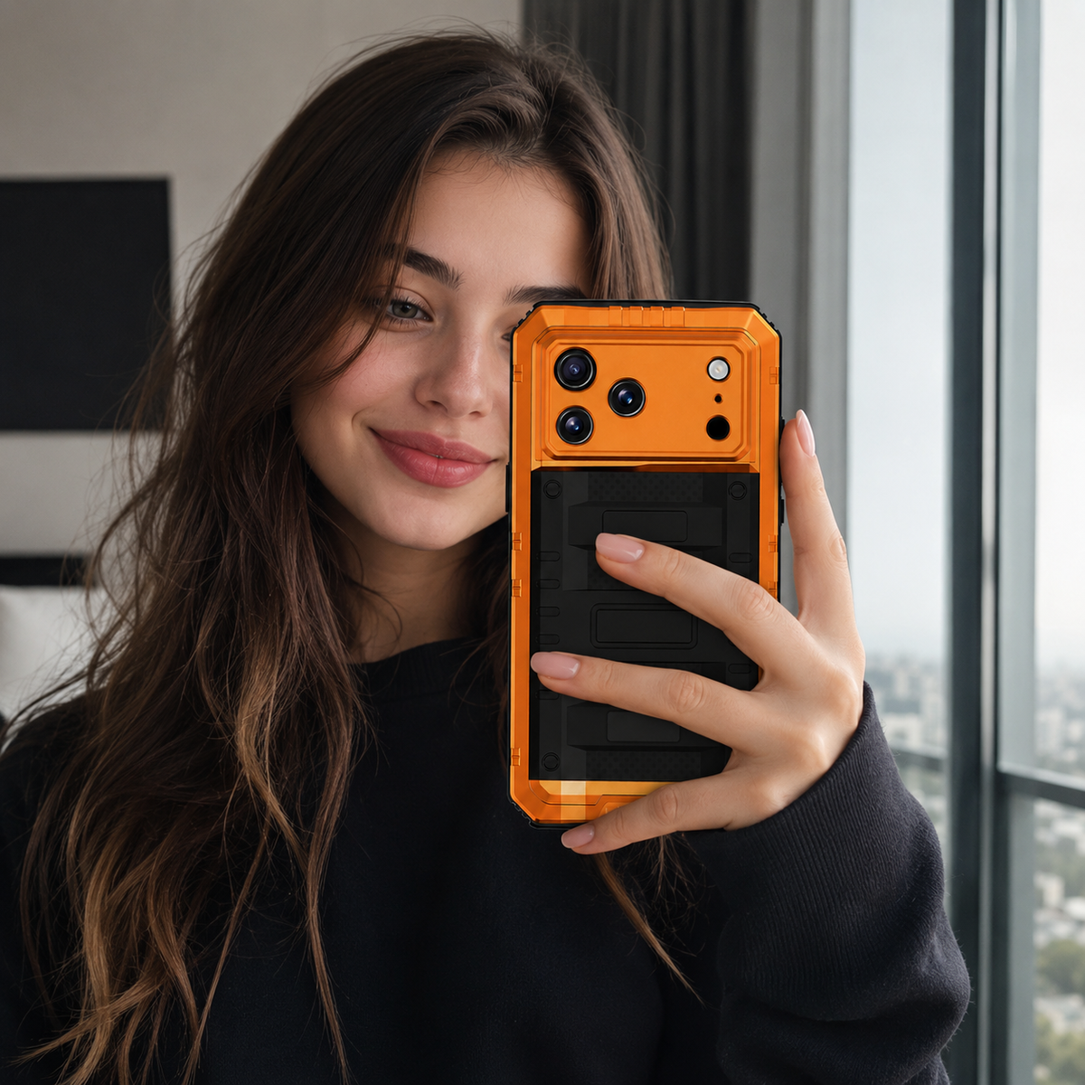 Premium iPhone Case IP68 Waterproof Heavy Duty Aluminum Silicone Shockproof Full Coverage Protective Cover Dual Layer Anti Scratch Tough Lanyard Case