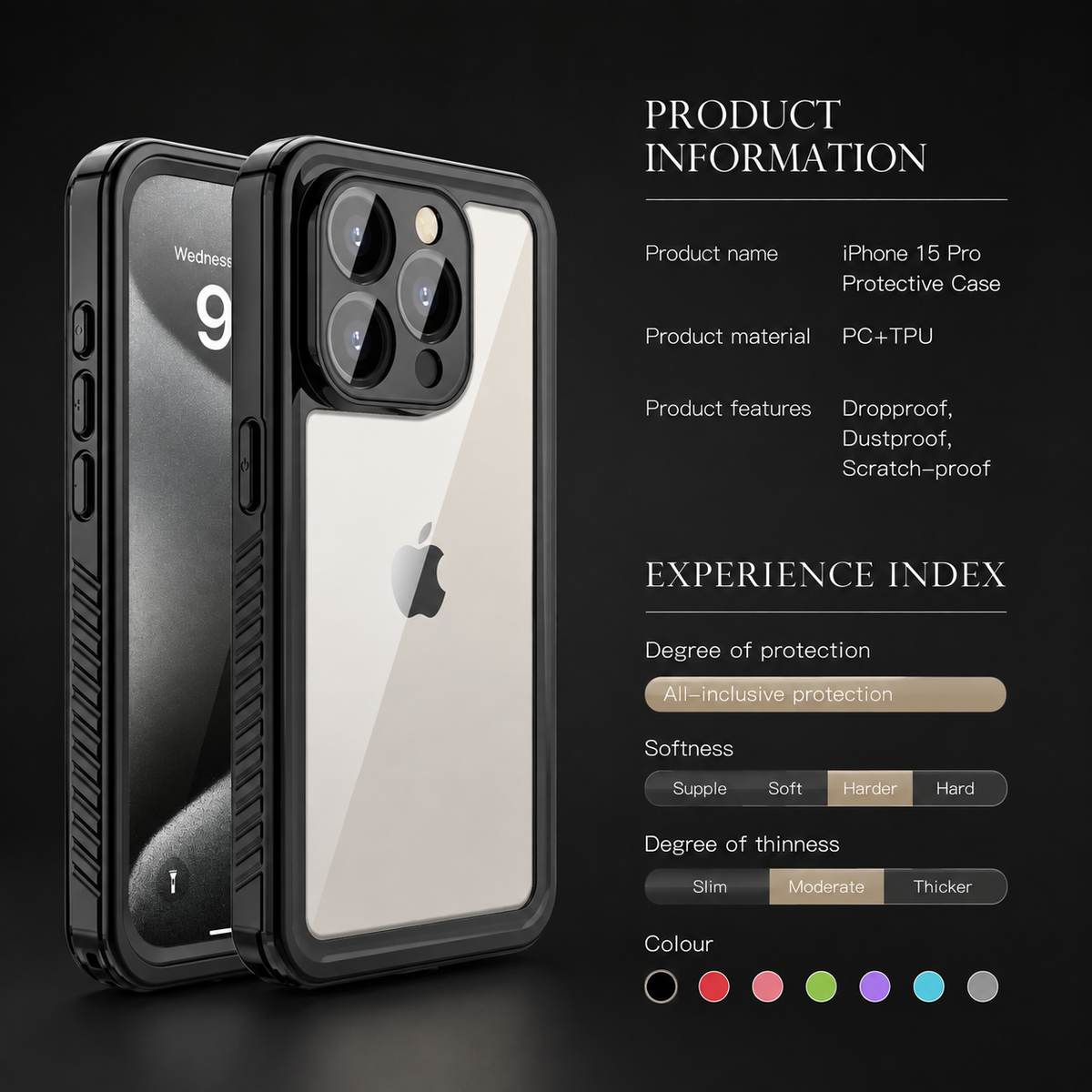 Premium iPhone Case IP68 Waterproof Magnetic Full Body Screen Protector Shockproof Dustproof MagSafe Compatible Non Slip Rugged Protective Cover Secure