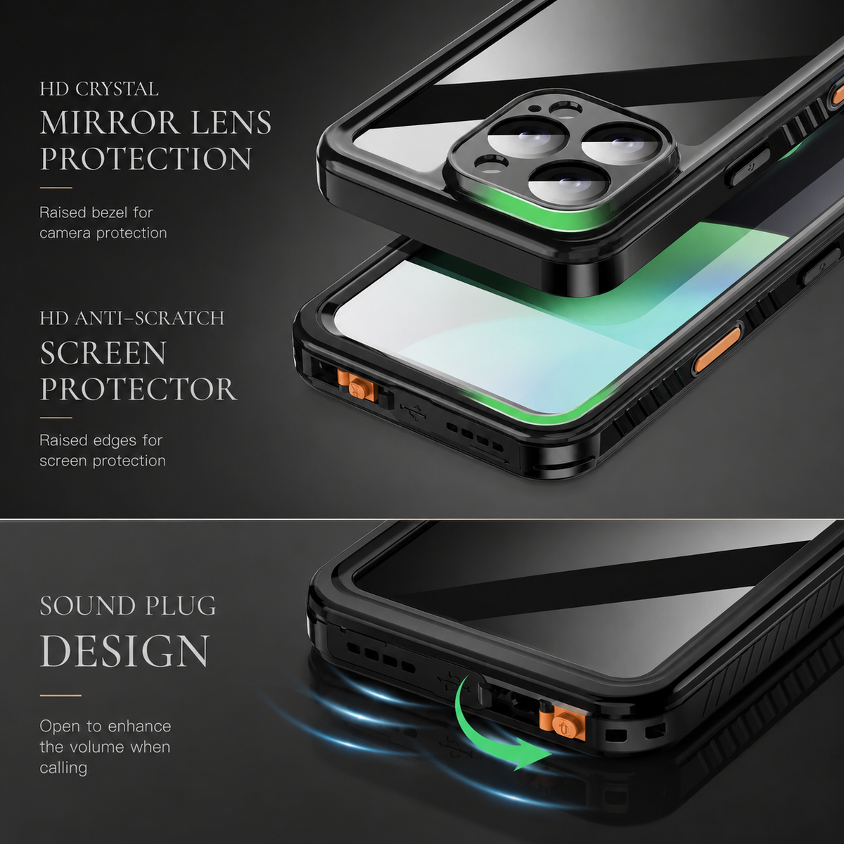 Premium iPhone Case IP68 Waterproof Magnetic Full Body Screen Protector Shockproof Dustproof MagSafe Compatible Non Slip Rugged Protective Cover Secure