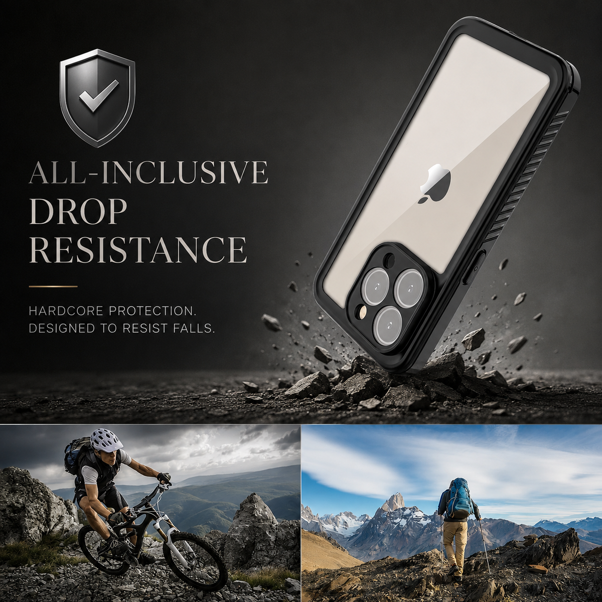 Premium iPhone Case IP68 Waterproof Magnetic Full Body Screen Protector Shockproof Dustproof MagSafe Compatible Non Slip Rugged Protective Cover Secure