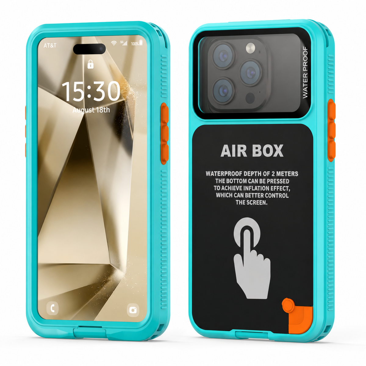 Premium iPhone Case IP68 Waterproof Shockproof Full Body Sealed Cover Dustproof Outdoor Underwater Protective Case Anti-Slip Rugged Design