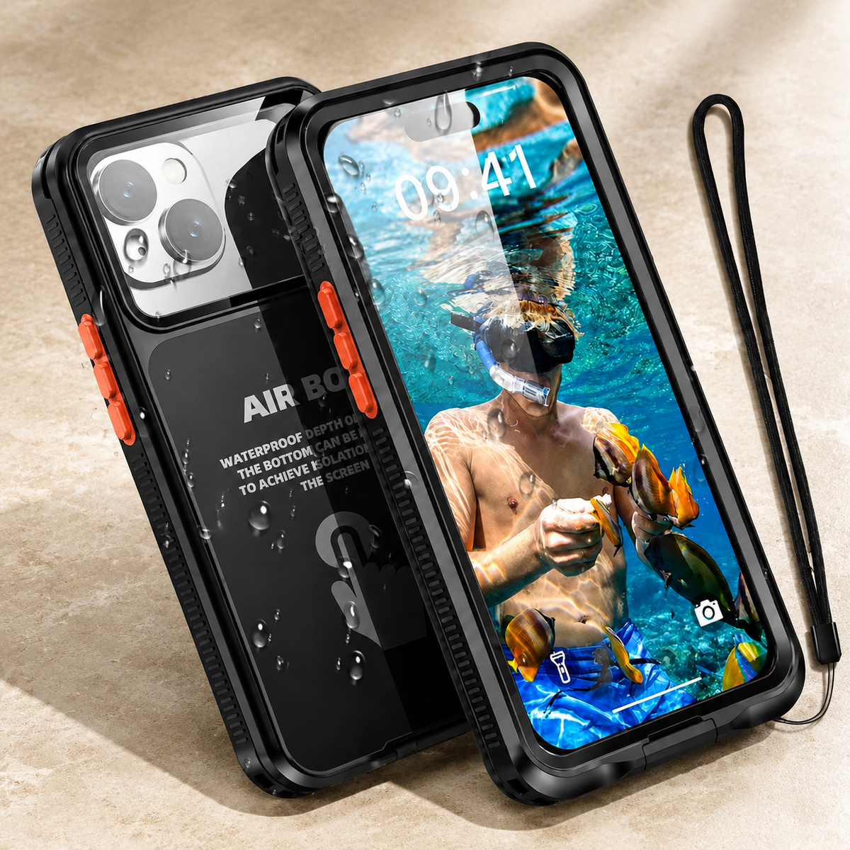Premium iPhone Case IP68 Waterproof Shockproof Full Body Sealed Cover Dustproof Outdoor Underwater Protective Case Anti-Slip Rugged Design