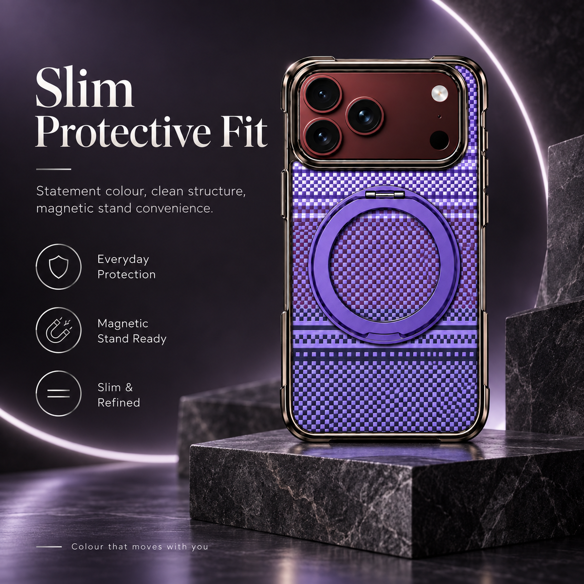 Premium iPhone Case Kevlar Magnetic Holder 360 Rotating Stand Foldable Cover MagSafe Business Shockproof Slim Durable Protective Phone Cover Shell Case