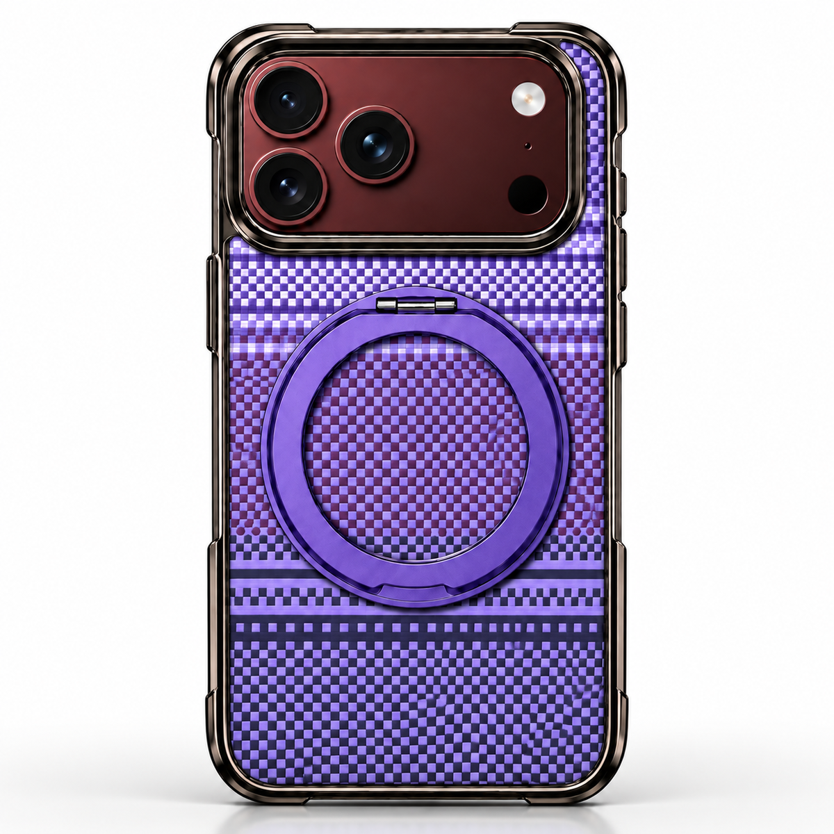 Premium iPhone Case Kevlar Magnetic Holder 360 Rotating Stand Foldable Cover MagSafe Business Shockproof Slim Durable Protective Phone Cover Shell Case
