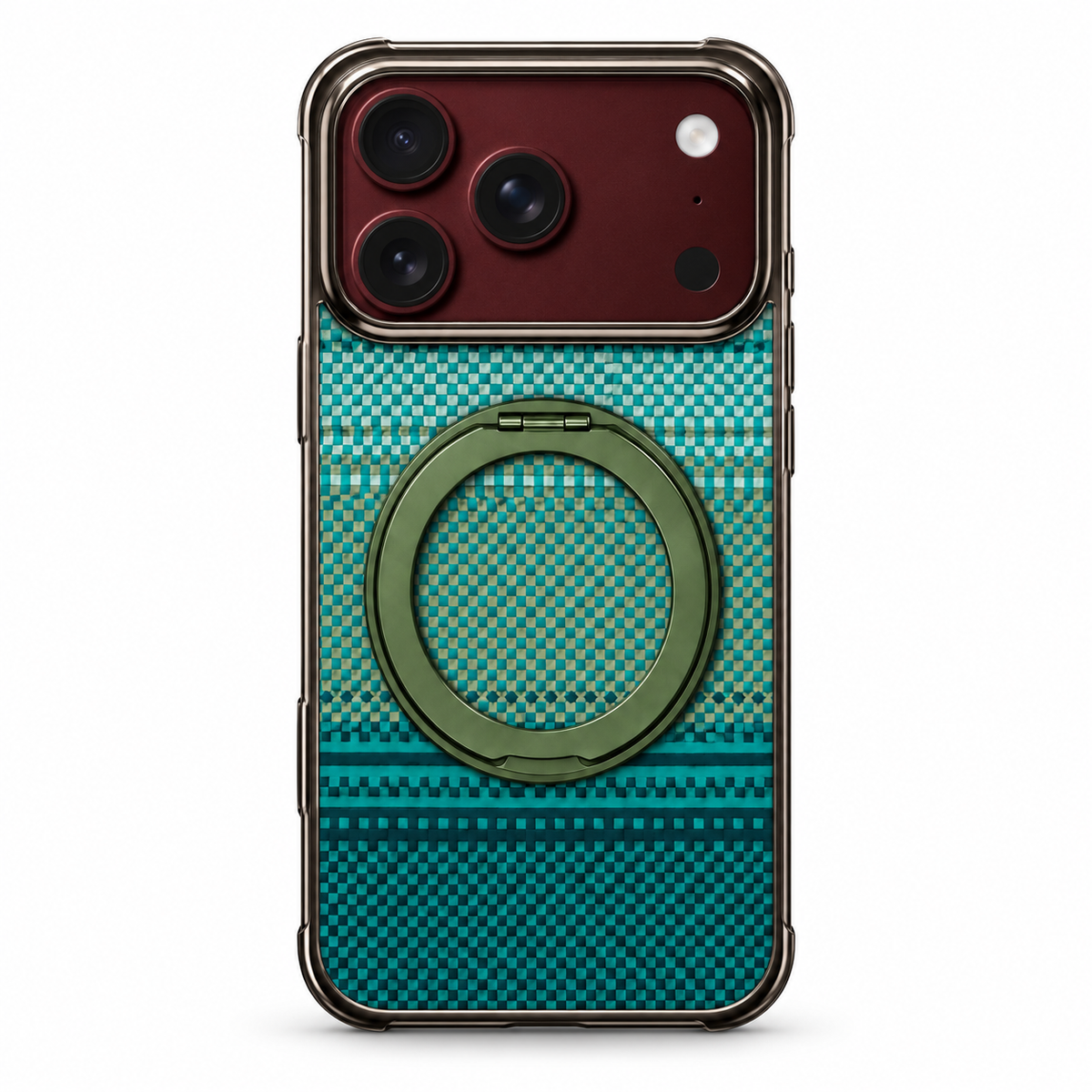 Premium iPhone Case Kevlar Magnetic Holder 360 Rotating Stand MagSafe Foldable Stand Cover Business Shockproof Slim Non Slip Durable Protective Phone Shell Case