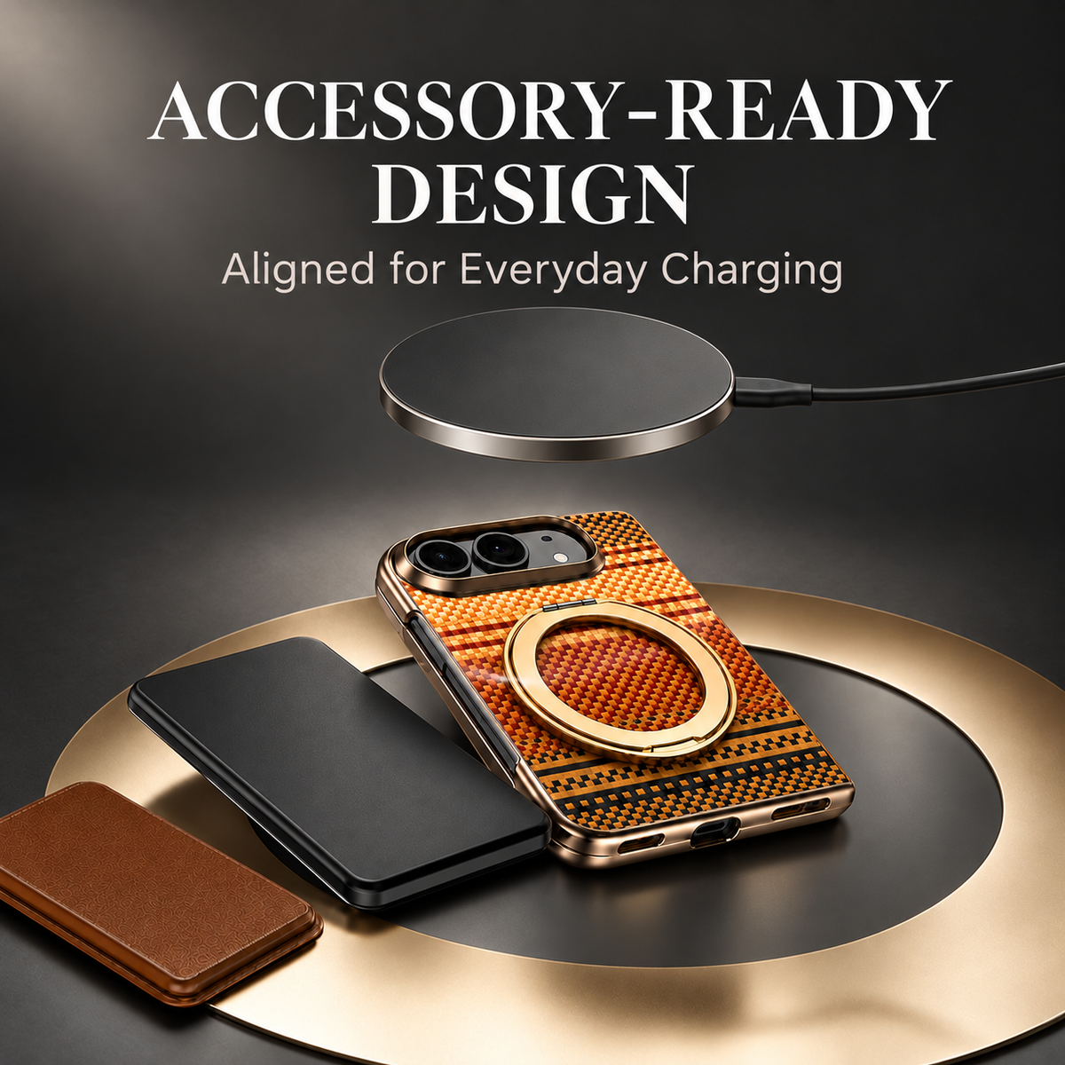 Premium iPhone Case Kevlar Magnetic Holder 360 Rotating Stand MagSafe Foldable Stand Cover Business Shockproof Slim Non Slip Durable Protective Phone Shell Case