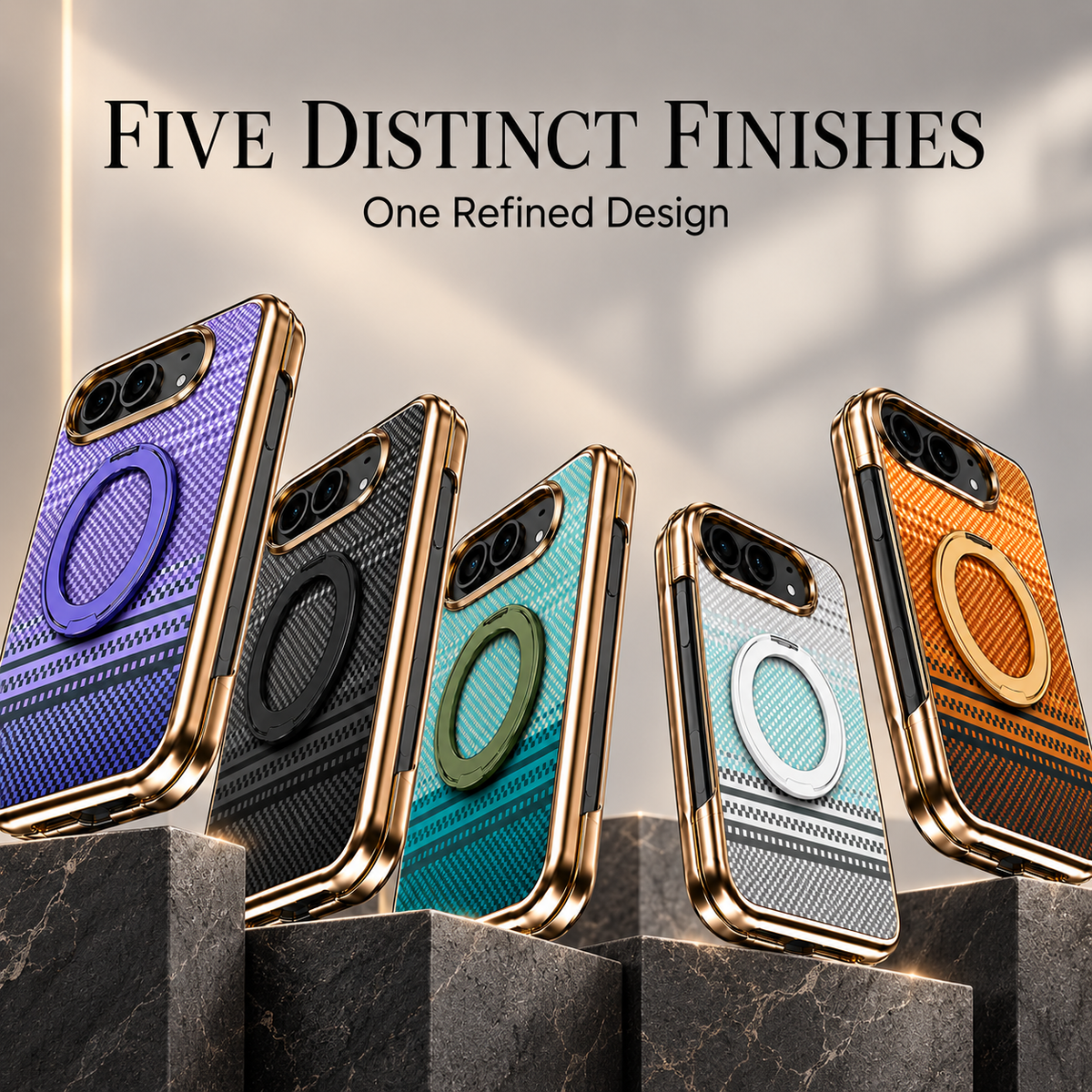 Premium iPhone Case Kevlar Magnetic Holder 360 Rotating Stand MagSafe Foldable Stand Cover Business Shockproof Slim Non Slip Durable Protective Phone Shell Case