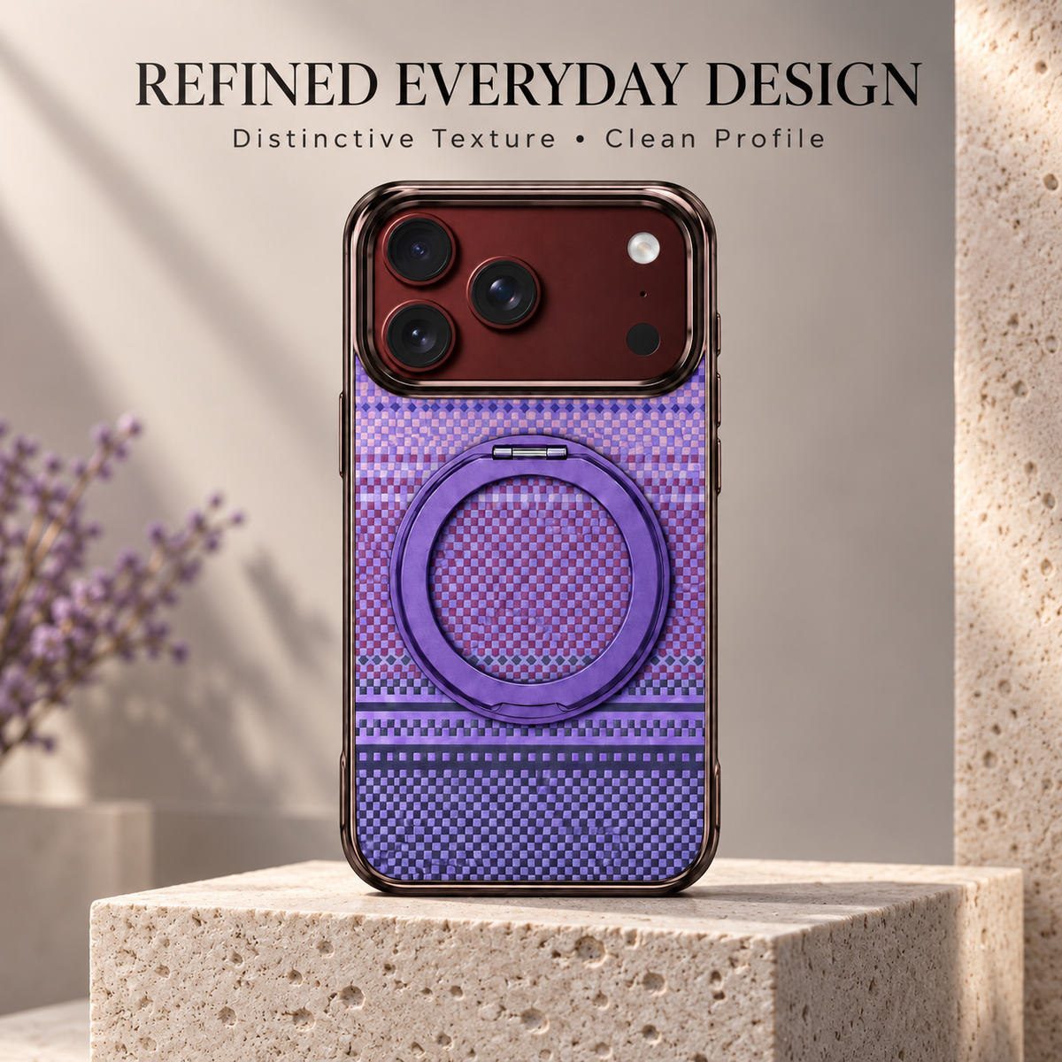 Premium iPhone Case Kevlar Magnetic Holder 360 Rotating Stand MagSafe Foldable Stand Cover Business Shockproof Slim Non Slip Durable Protective Phone Shell Case