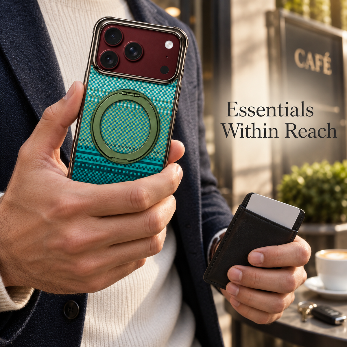 Premium iPhone Case Kevlar Magnetic Holder 360 Rotating Stand MagSafe Foldable Stand Cover Business Shockproof Slim Non Slip Durable Protective Phone Shell Case